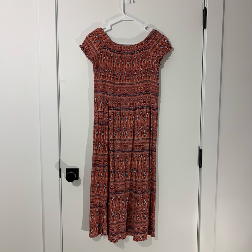 Nap Dress Boho Pink Off Shoulder Midi Dress Sz. M
